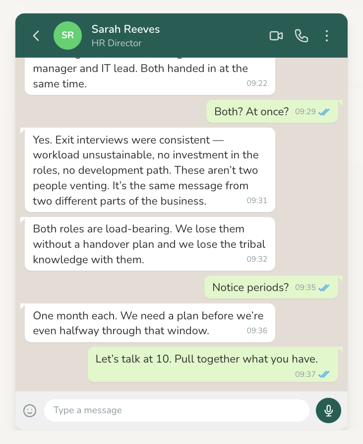 Game WhatsApp chat scenario